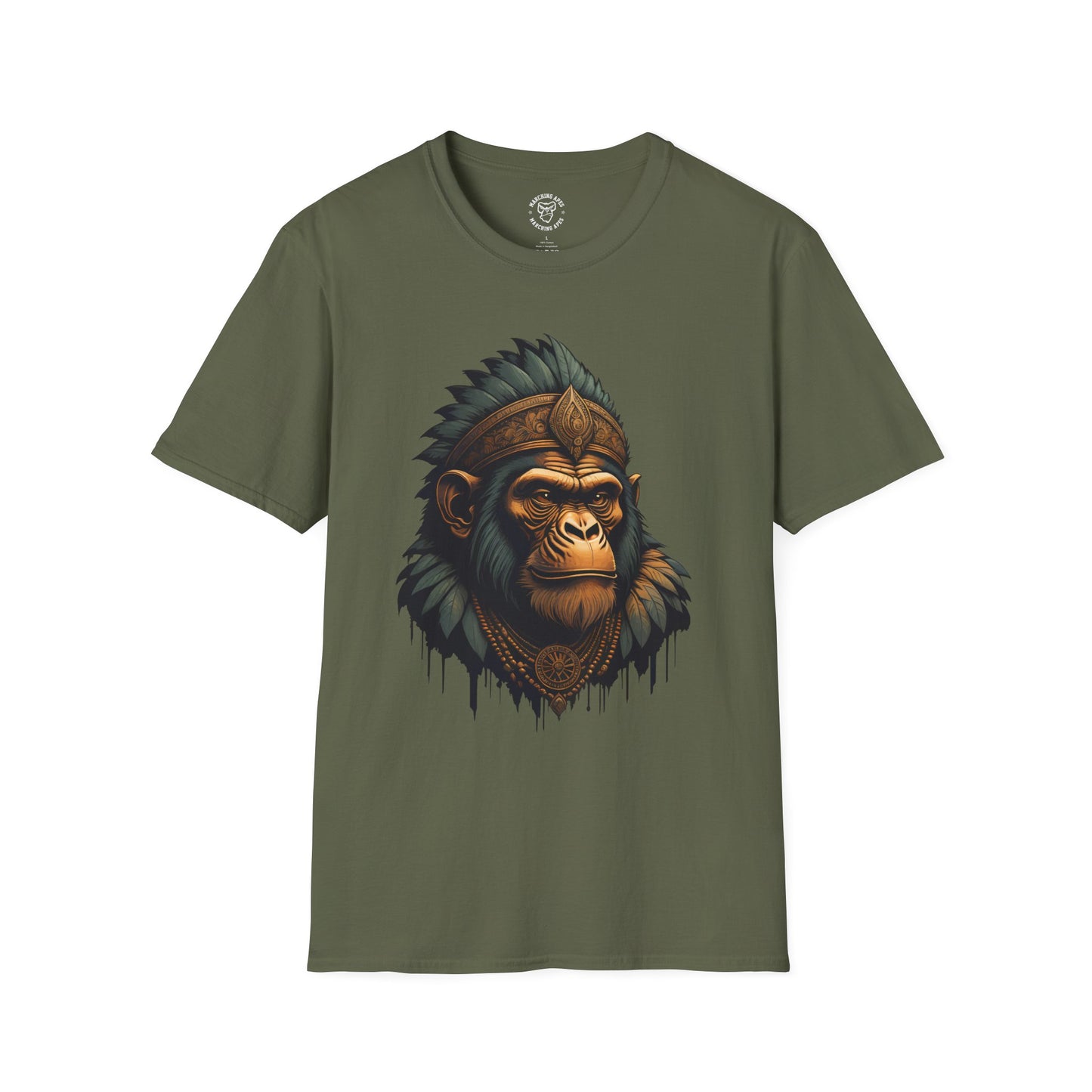 Marching Apes Graphic Unisex Softstyle T-Shirt - Urban Jungle Vibe