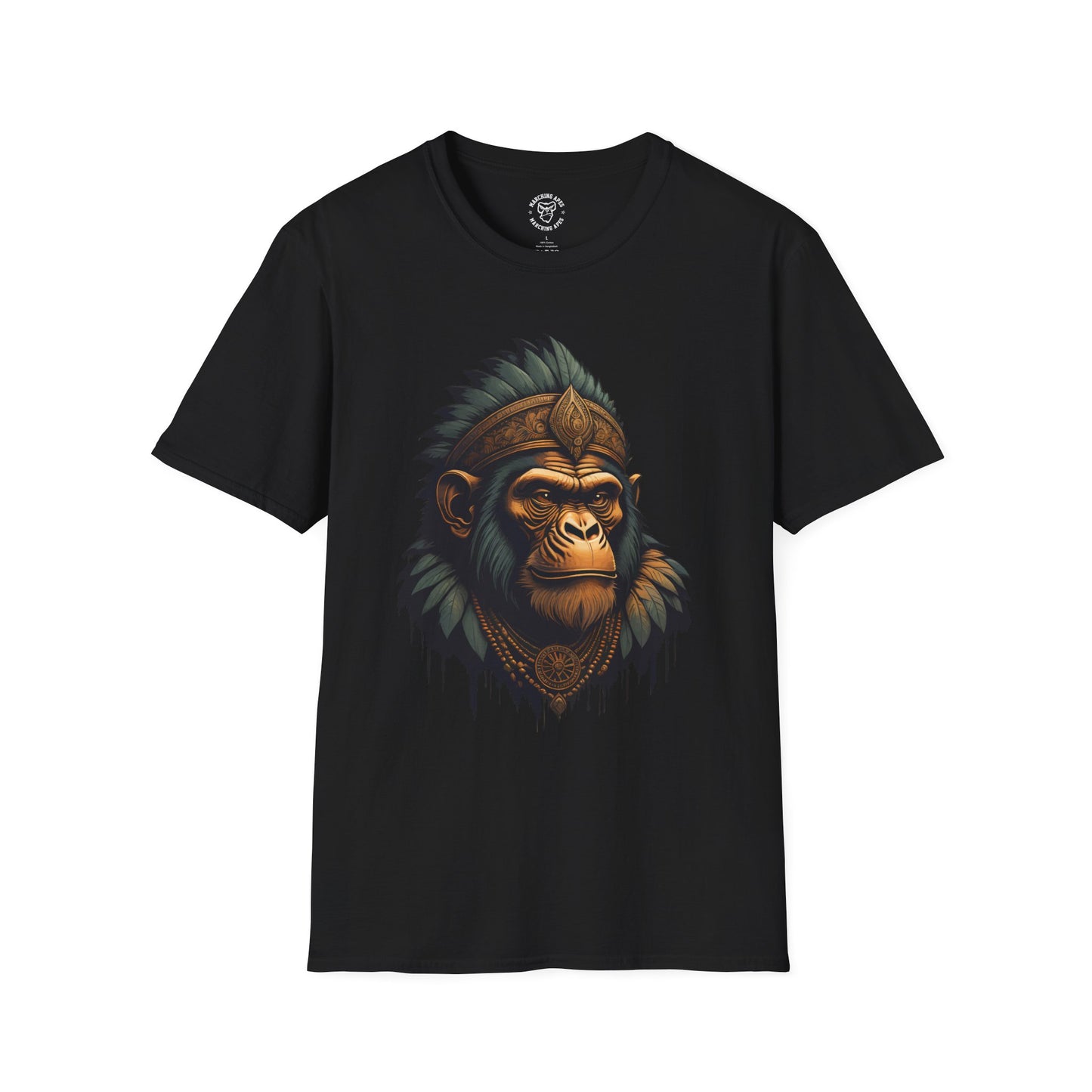 Marching Apes Graphic Unisex Softstyle T-Shirt - Urban Jungle Vibe