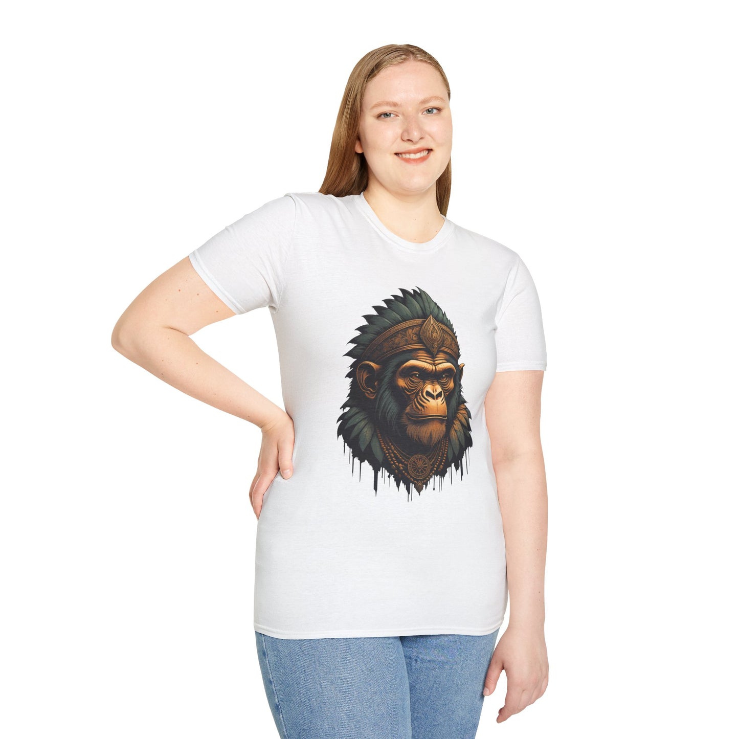 Marching Apes Graphic Unisex Softstyle T-Shirt - Urban Jungle Vibe
