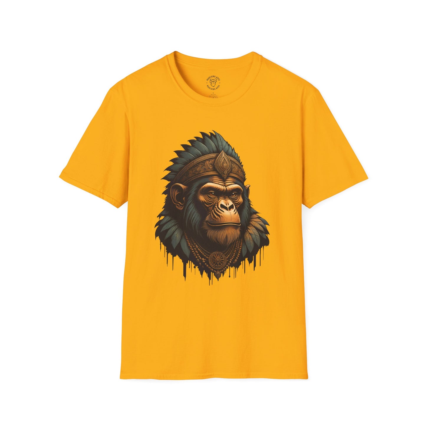 Marching Apes Graphic Unisex Softstyle T-Shirt - Urban Jungle Vibe