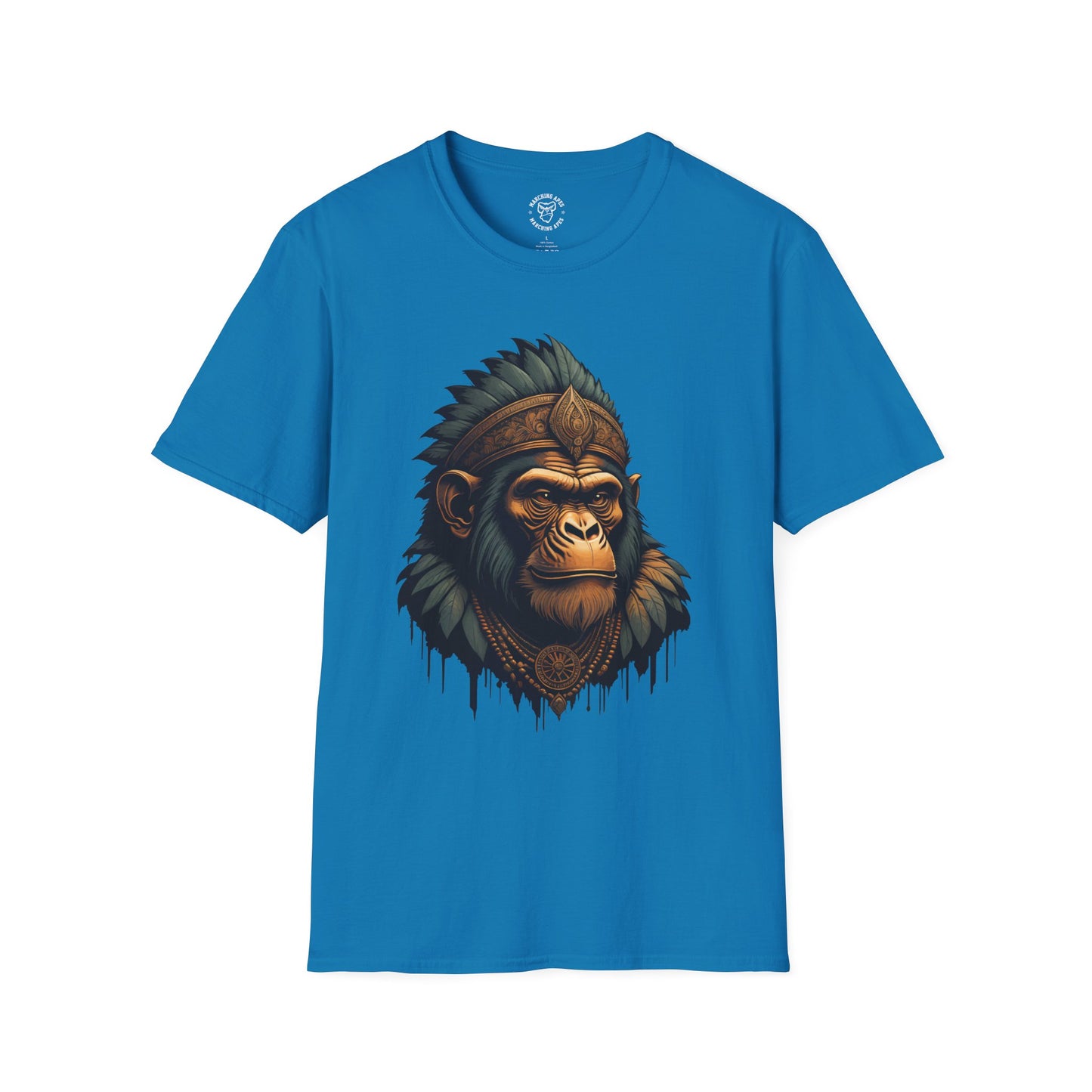 Marching Apes Graphic Unisex Softstyle T-Shirt - Urban Jungle Vibe