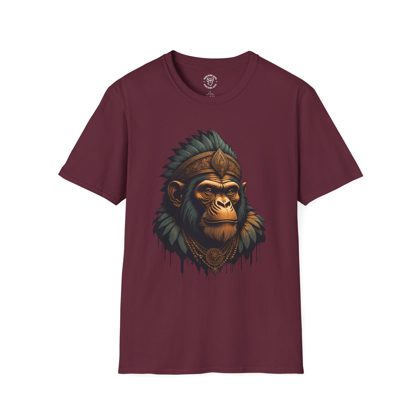 Marching Apes Graphic Unisex Softstyle T-Shirt - Urban Jungle Vibe