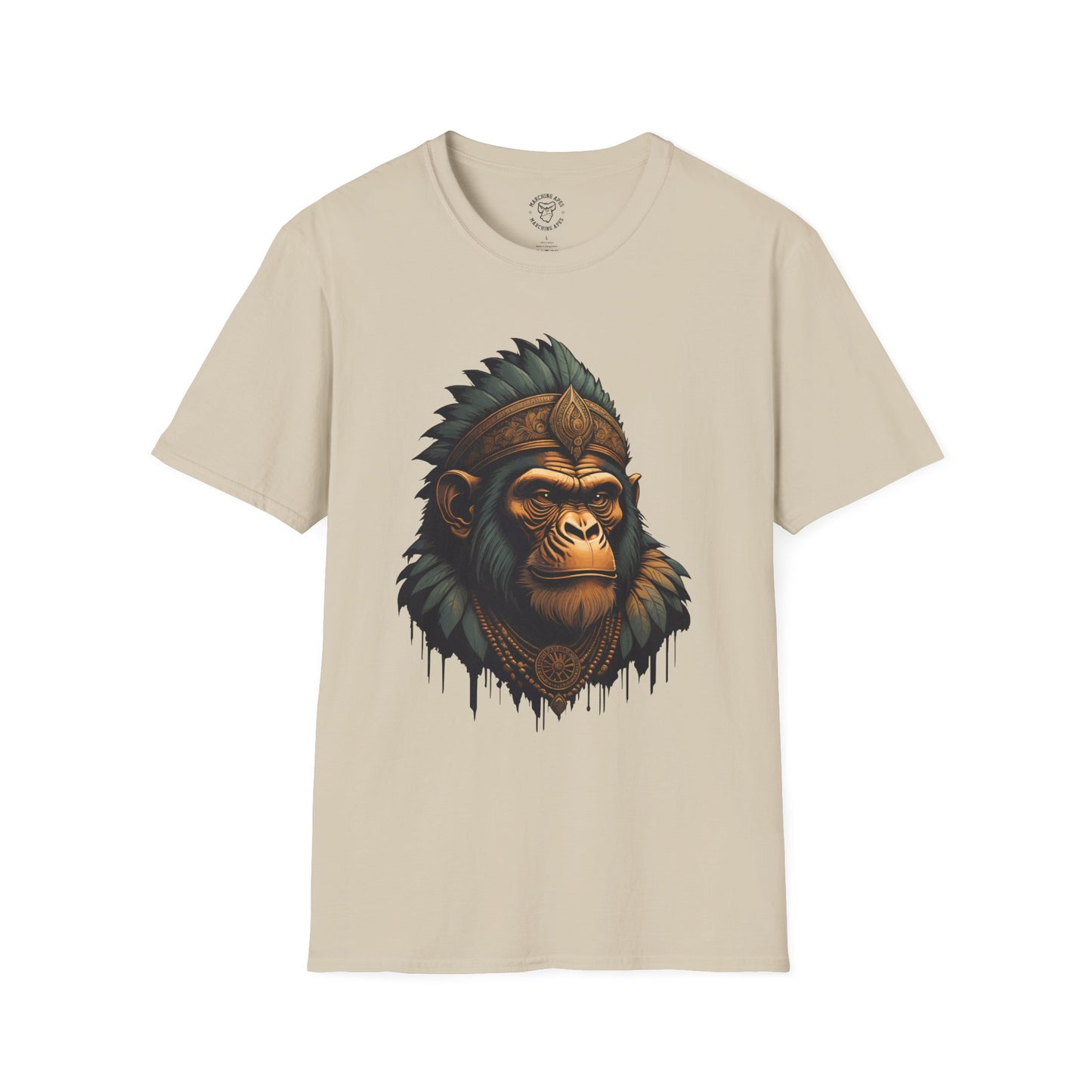 Marching Apes Graphic Unisex Softstyle T-Shirt - Urban Jungle Vibe