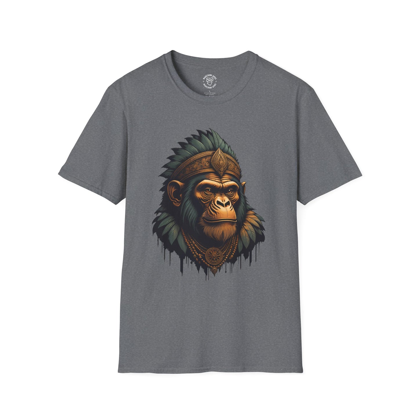 Marching Apes Graphic Unisex Softstyle T-Shirt - Urban Jungle Vibe