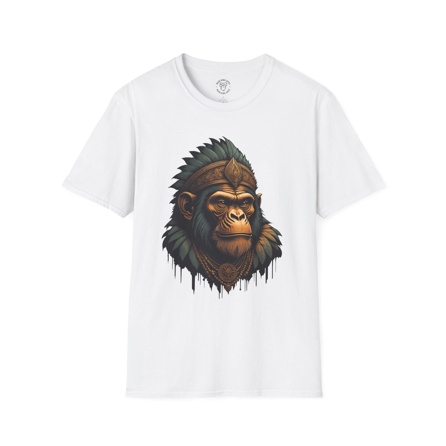 Marching Apes Graphic Unisex Softstyle T-Shirt - Urban Jungle Vibe