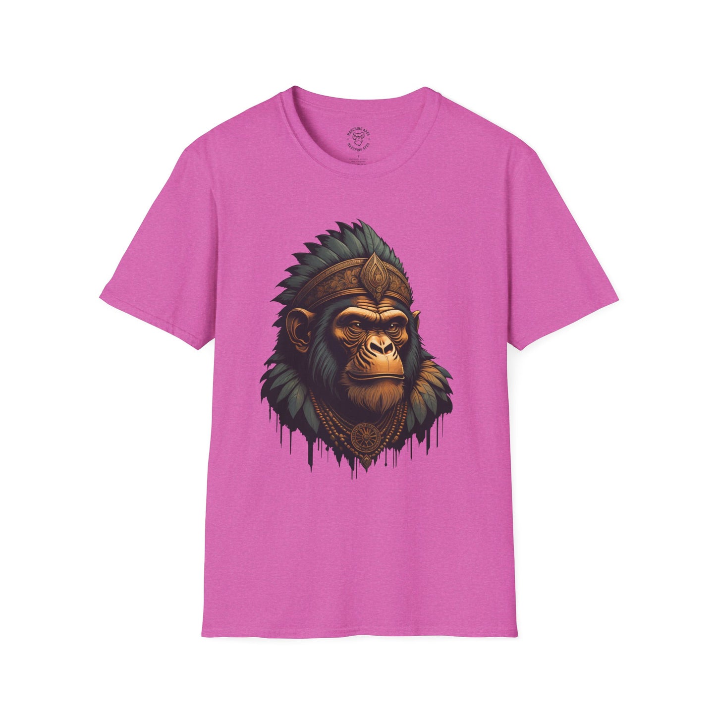 Marching Apes Graphic Unisex Softstyle T-Shirt - Urban Jungle Vibe