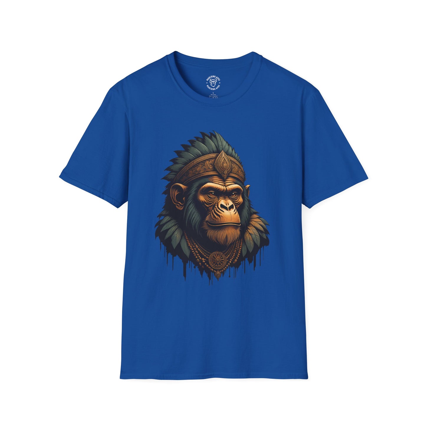 Marching Apes Graphic Unisex Softstyle T-Shirt - Urban Jungle Vibe