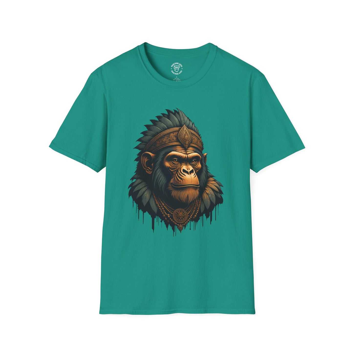Marching Apes Graphic Unisex Softstyle T-Shirt - Urban Jungle Vibe